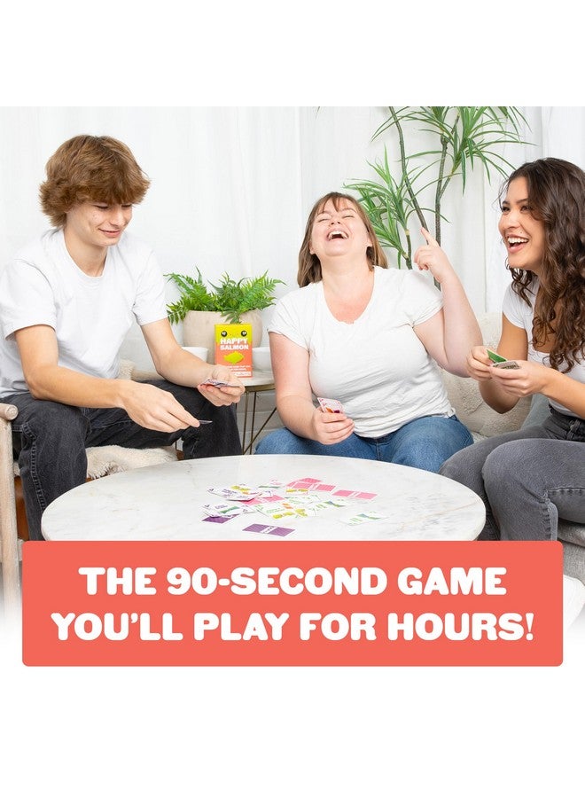 Exploding Kittens LLC Happy Salmon by Exploding Kittens - 3-8 Players - Ages 6+ - 90 Second Rounds - Easy to Learn Quick Matching Card Game - Ideal for Party, Family Game Night, Kid and Adult  - Image 4