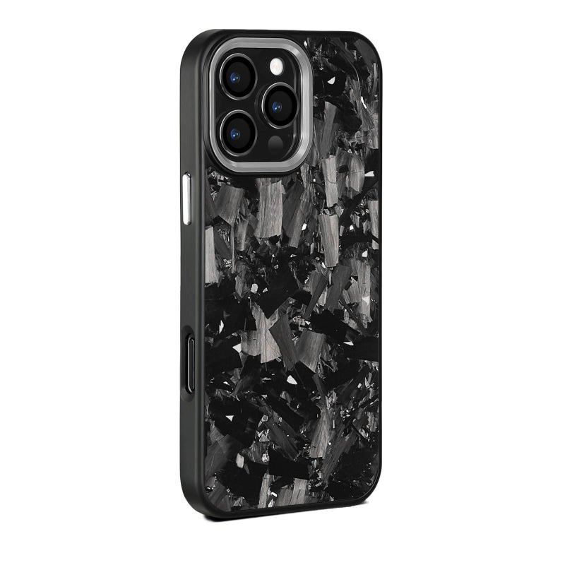 MS Carbon Fiber Texture Protective Case for iPhone 11 Pro Max with Shockproof and Drop Protection plus Shockproof plus Scratch Resistant in Silver - Image 1