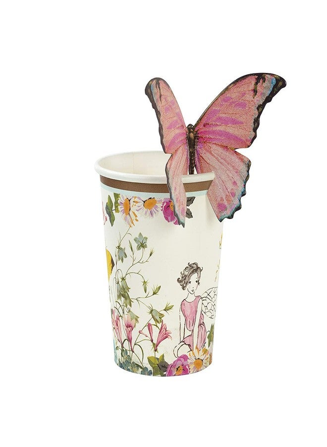 Talking Tables Truly Fairy Paper Party Cups with Butterfly Trim-Pack of 12, Mixed colors - Image 1