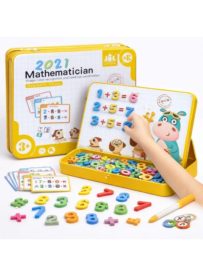 Magnetic Math Learning Board for Kids (3+ Years) – 2021 Mathematician Educational Toy Set with Numbers, Symbols & Activity Cards – Early Learning, Counting & Brain Development Kit - Image 2