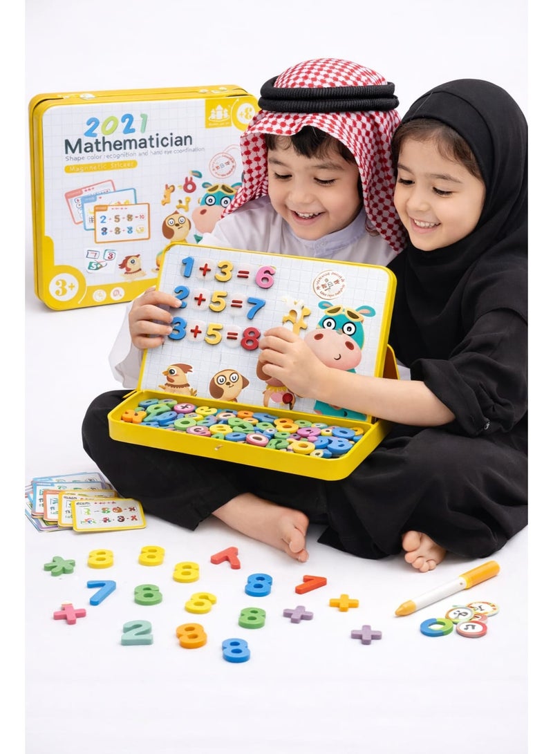 Magnetic Math Learning Board for Kids (3+ Years) – 2021 Mathematician Educational Toy Set with Numbers, Symbols & Activity Cards – Early Learning, Counting & Brain Development Kit - Image 1