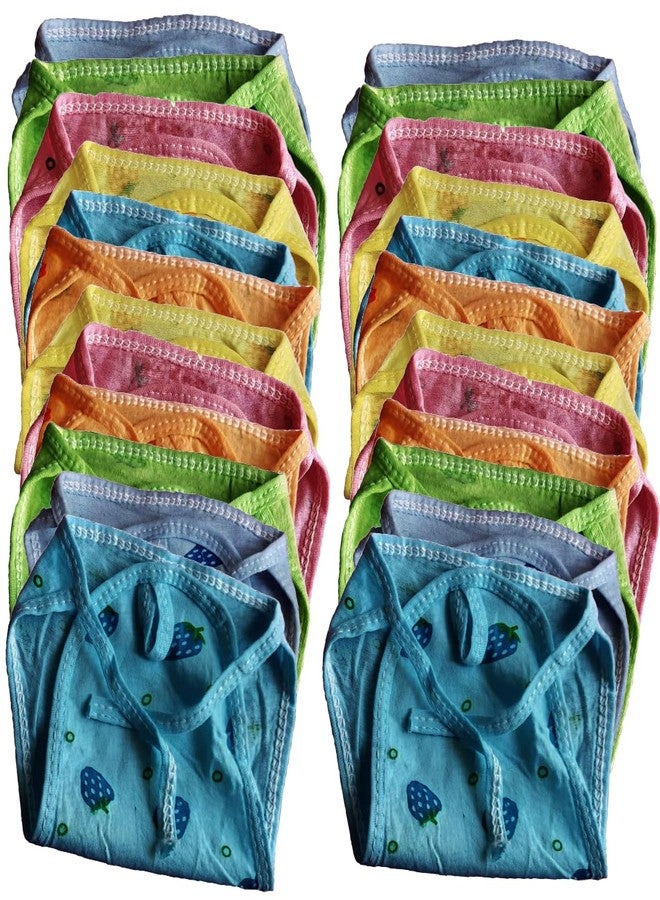 MammaChamp Baby Cloth Nappies, Multicolour Pack of 20, Reusable Cotton Diapers with Strawberry Print - Image 1