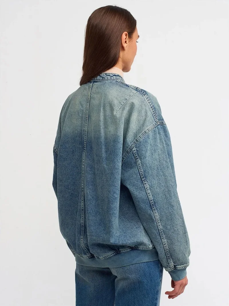 ديلفين Dilvin Oversized Long Denim Puffer Jacket