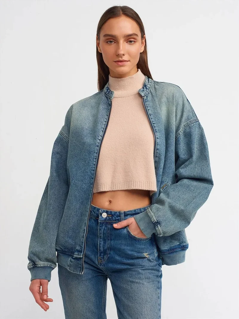 ديلفين Dilvin Oversized Long Denim Puffer Jacket