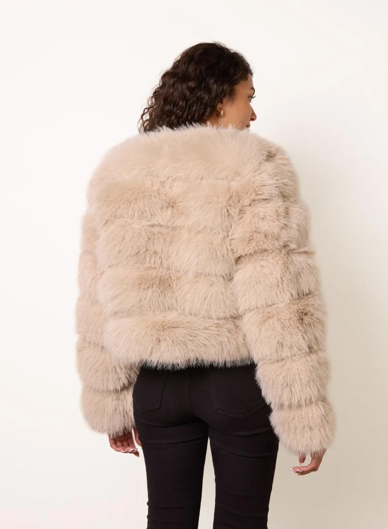 Blue Vanilla  Faux Fur Short Coat for Women | Best Price UAE