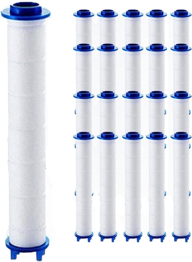 Shower nozzle pp cotton filter replacement (20 Pack, 9.5cm) suitable for multi-style hand shower White - Image 1