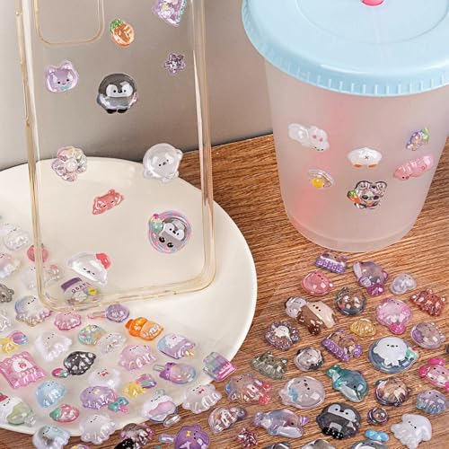 YUISI Cute Stickers for Kids, 3D Stickers for Kids, for Boys Girls Classroom Reward, Craft Scrapbooking Party Gift (Style 1) - Image 5
