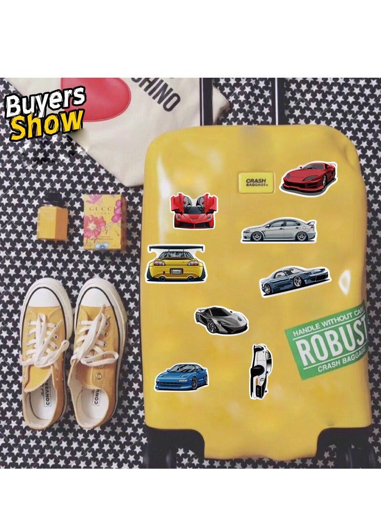 MIXDE 100Pcs Car Stickers Racing Car Stickers Waterproof Stickers Sticker Toysfor Bike Water Bottles Laptop Refrigerator Cup Luggage Computer Mobile Phone Skateboard - Image 3