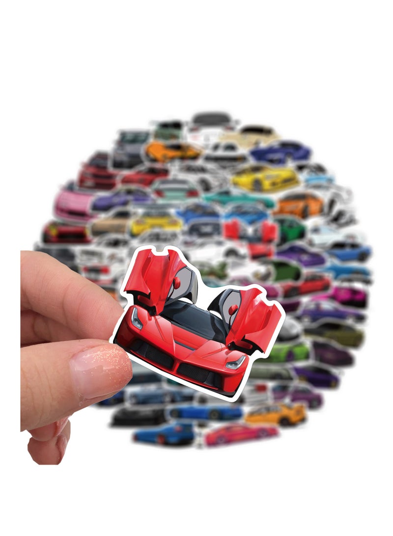MIXDE 100Pcs Car Stickers Racing Car Stickers Waterproof Stickers Sticker Toysfor Bike Water Bottles Laptop Refrigerator Cup Luggage Computer Mobile Phone Skateboard - Image 4