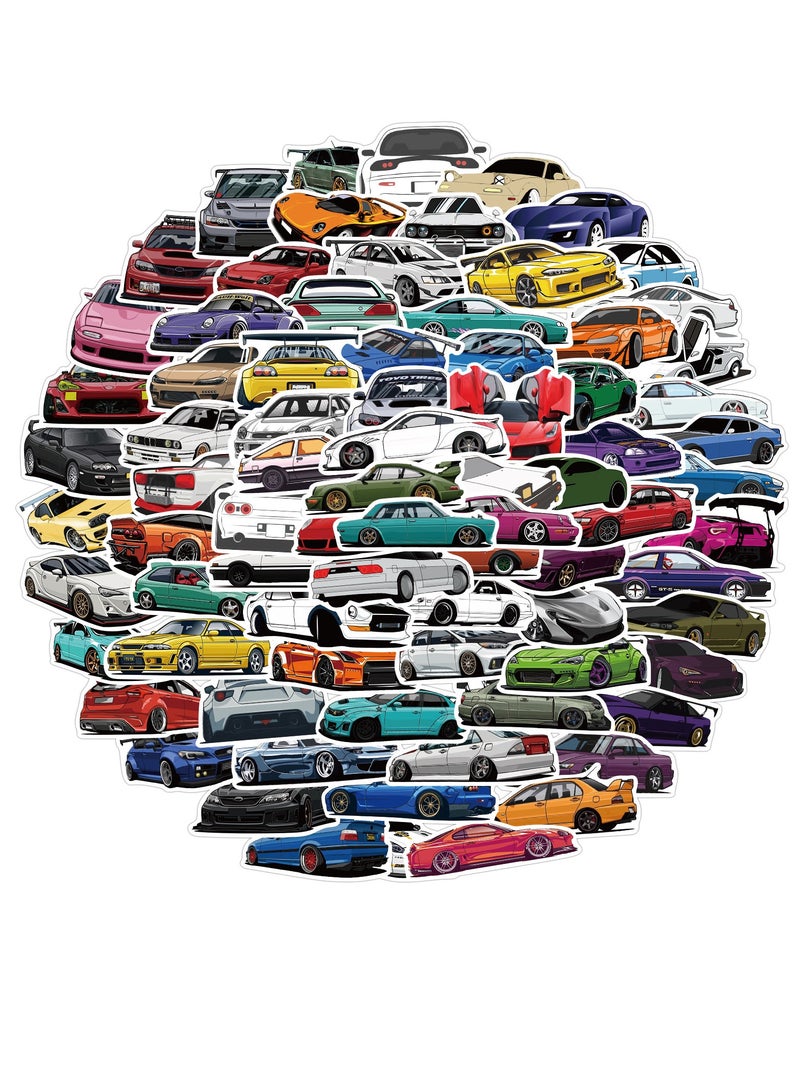MIXDE 100Pcs Car Stickers Racing Car Stickers Waterproof Stickers Sticker Toysfor Bike Water Bottles Laptop Refrigerator Cup Luggage Computer Mobile Phone Skateboard - Image 2