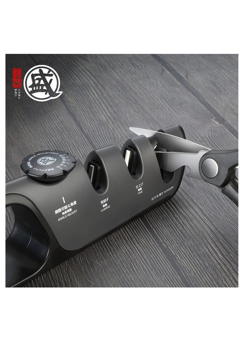 Excefore Knife Sharpener, Multifunctional 3-Stage Sharpener, Knife Sharpeners with Adjustable Angle Knob, Polishing Kitchen Sharpeners, Conveniently to Restore and for Dull Blades Polishing  - Image 4