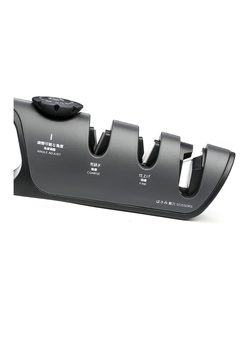 Excefore Knife Sharpener, Multifunctional 3-Stage Sharpener, Knife Sharpeners with Adjustable Angle Knob, Polishing Kitchen Sharpeners, Conveniently to Restore and for Dull Blades Polishing  - Image 2