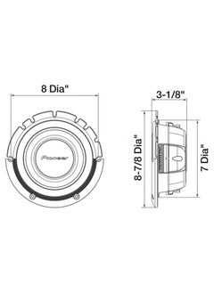 Pioneer PIONEER 8" Slim 700W 2 OHM SUBWOOFER  - Image 3
