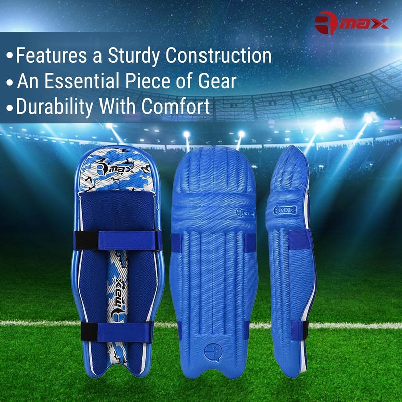 RMAX Cricket Batting Legguard Pad for Optimal Protection and Comfort for Cricketers, Full Size (Royal Blue) - Image 3