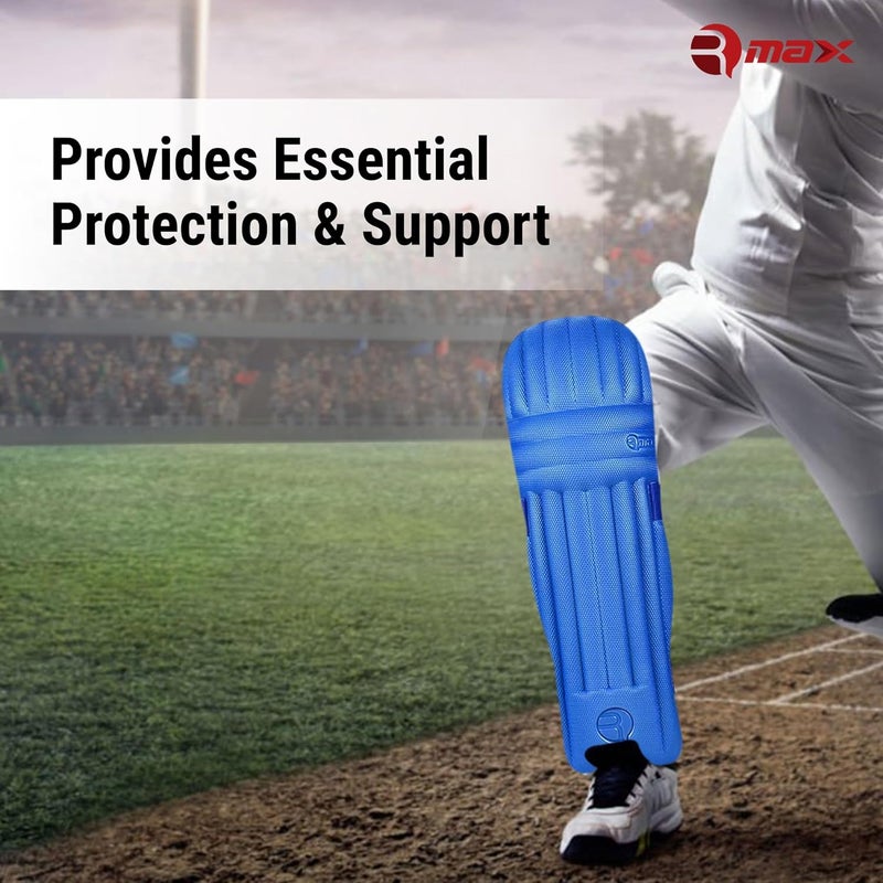 RMAX Cricket Batting Legguard Pad for Optimal Protection and Comfort for Cricketers, Full Size (Royal Blue) - Image 4