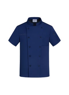 NIBEMINENT High-End Solid Color Chef Overalls Short Sleeve Men's Summer Breathable Dining Hotel Restaurant Restaurant Canteen Baking Work  - Image 1