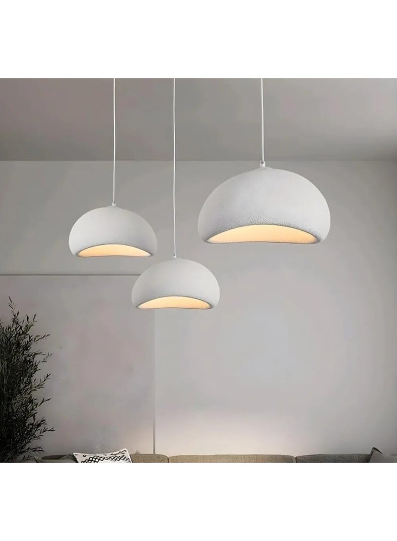 Japanese Wabi-Sabi Style 50cm White Pendant Light with E27 Socket - Image 3