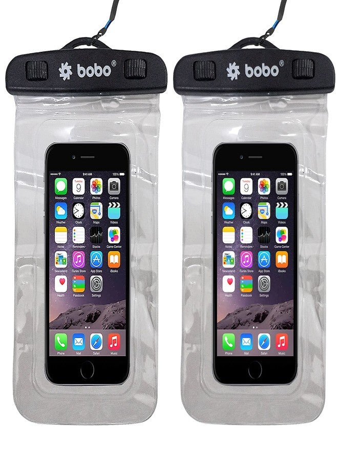 BOBO TPU+Plastic Universal Waterproof Pouch (Big Size) Cellphone Dry Bag Case for Smartphone Â- Transparent (Pack of 2) - Image 1