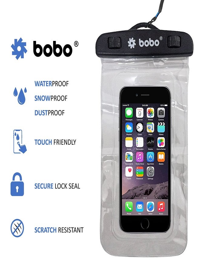 BOBO TPU+Plastic Universal Waterproof Pouch (Big Size) Cellphone Dry Bag Case for Smartphone Â- Transparent (Pack of 2) - Image 4