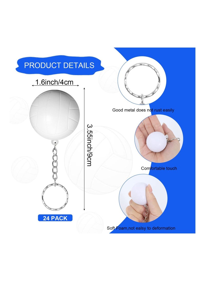 24 Pack Volleyball Keychains Mini Volleyball Stress Ball Keychains Sports Ball Keychains Volleyball Party Favors Supplies for Women Men Girls Teens Party Favors Supplies Sports Team Players - Image 2