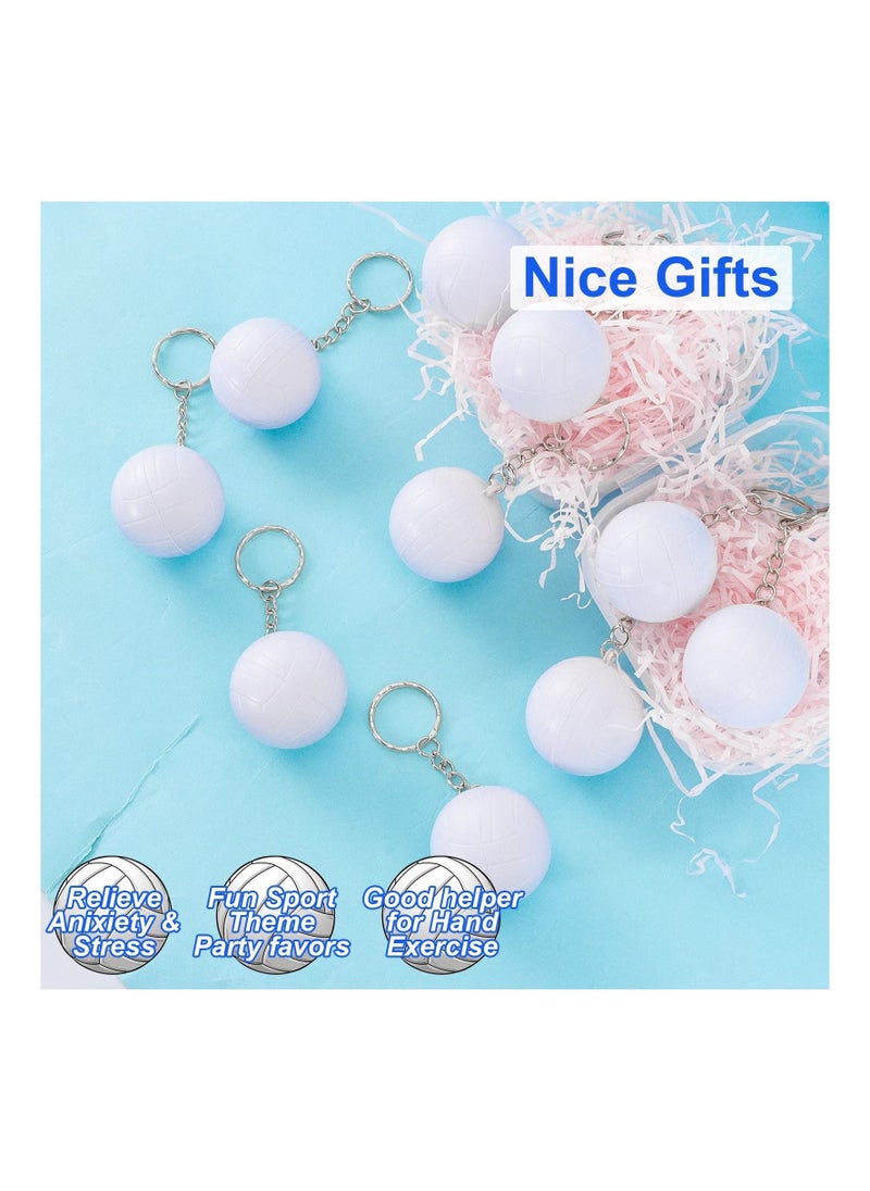 24 Pack Volleyball Keychains Mini Volleyball Stress Ball Keychains Sports Ball Keychains Volleyball Party Favors Supplies for Women Men Girls Teens Party Favors Supplies Sports Team Players - Image 3