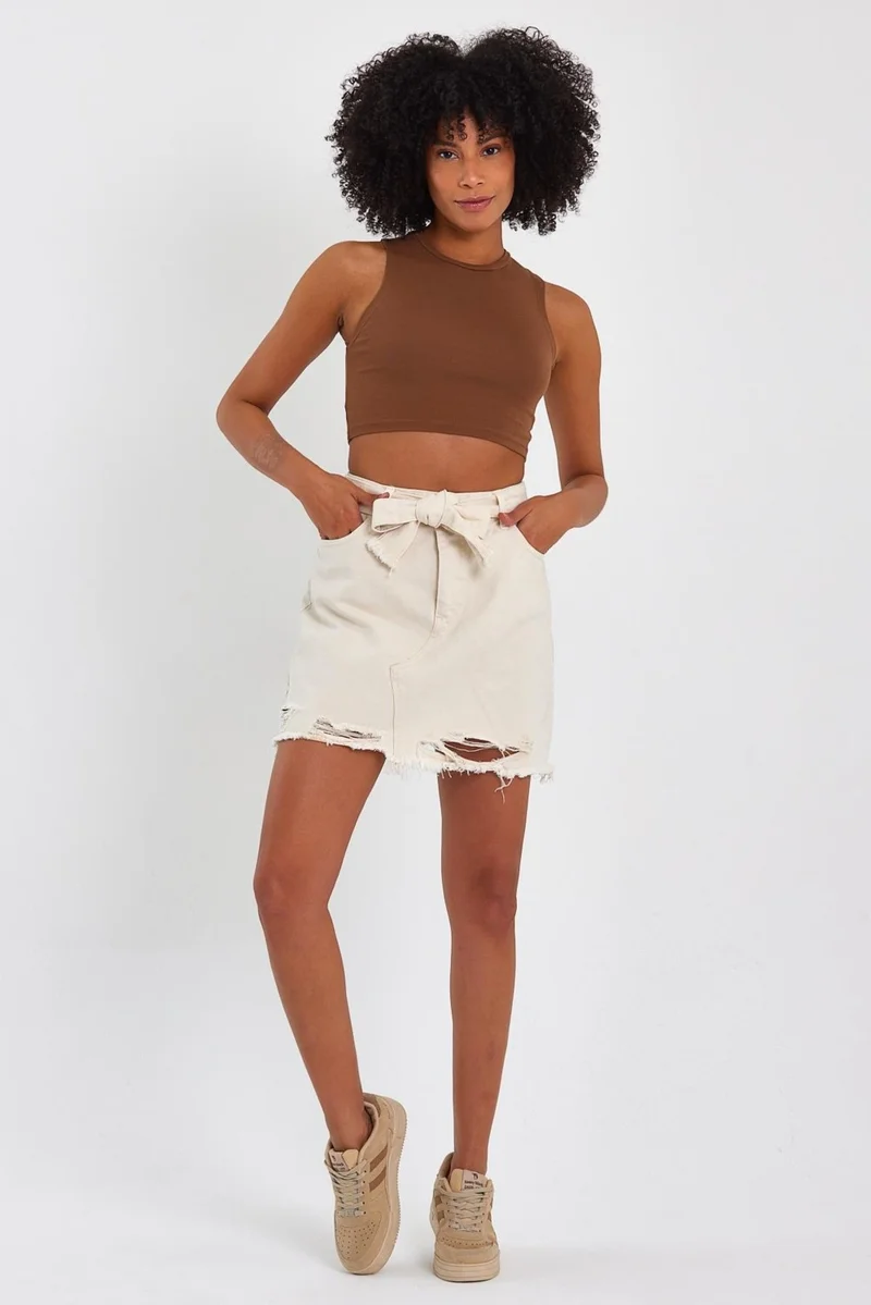 Alexander Gardi Special Collection Belted Denim Skirt (2023K)