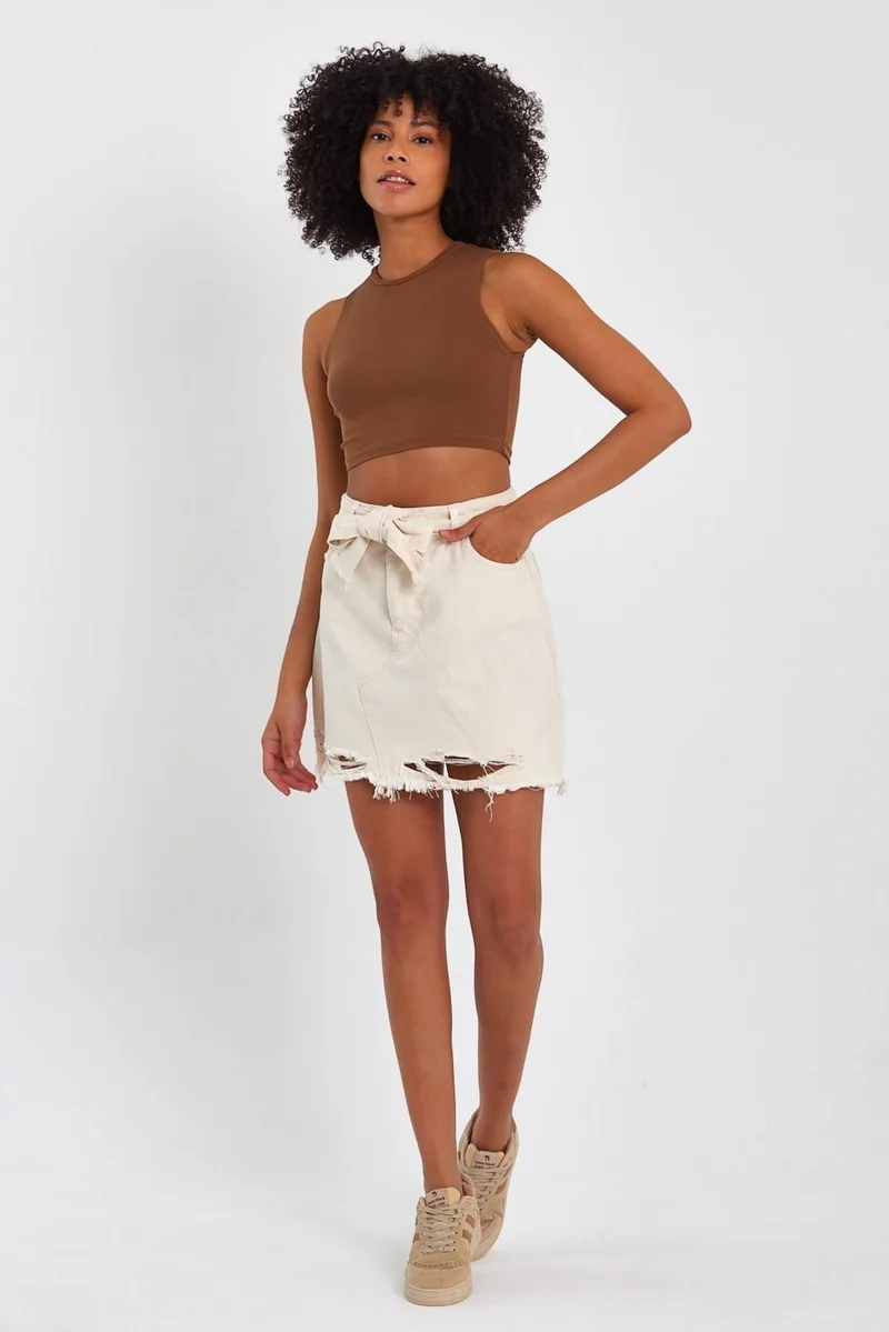 Alexander Gardi Special Collection Belted Denim Skirt (2023K)