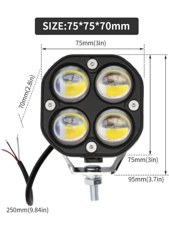 Soofam LED Pod Lights Driving Fog Lights Amber/Yellow White Dual Color 2Pcs 40W 3Inch LED Driving OffRoad Lights Work Auxiliary Lights Ditch Lights Fit for Motorcycle Truck Car SUV ATV Boat pickups Tractor - Image 2