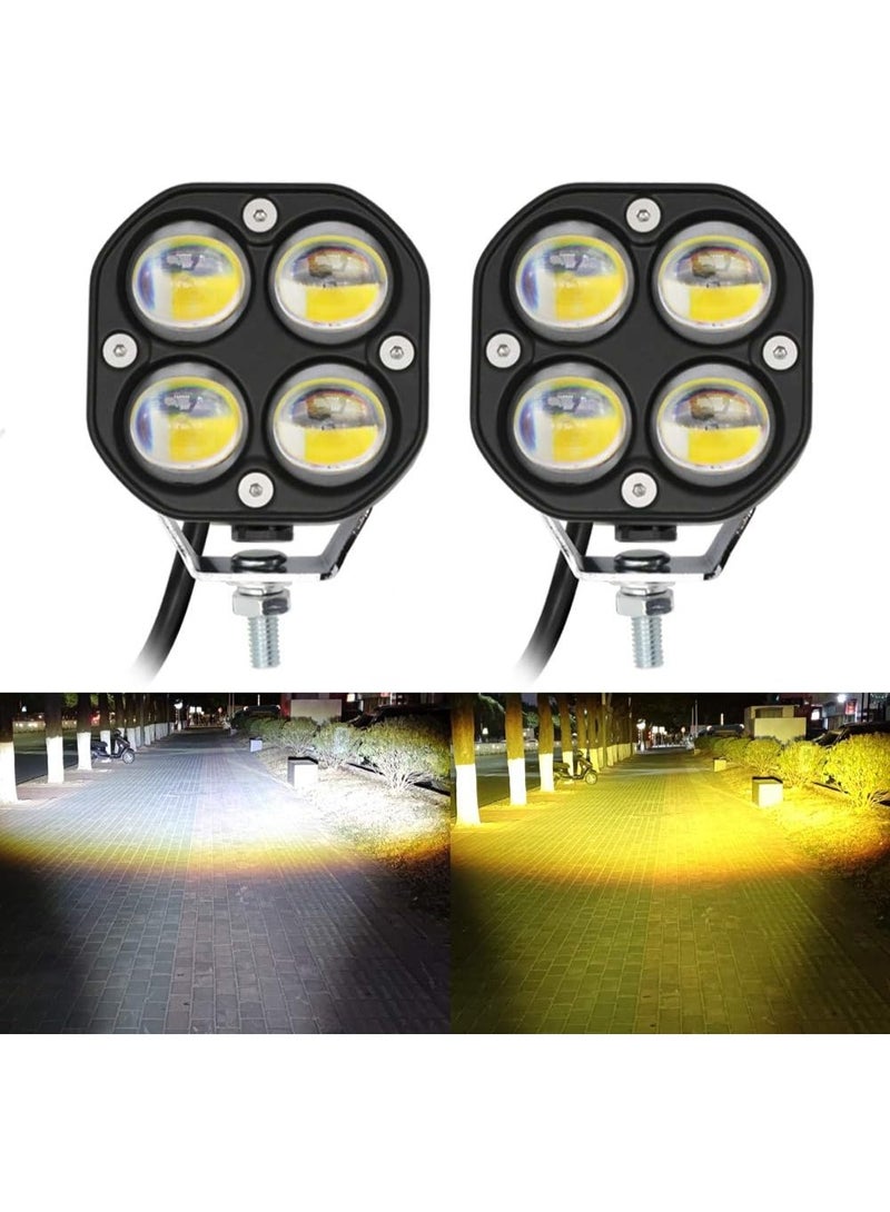 Soofam LED Pod Lights Driving Fog Lights Amber/Yellow White Dual Color 2Pcs 40W 3Inch LED Driving OffRoad Lights Work Auxiliary Lights Ditch Lights Fit for Motorcycle Truck Car SUV ATV Boat pickups Tractor - Image 1