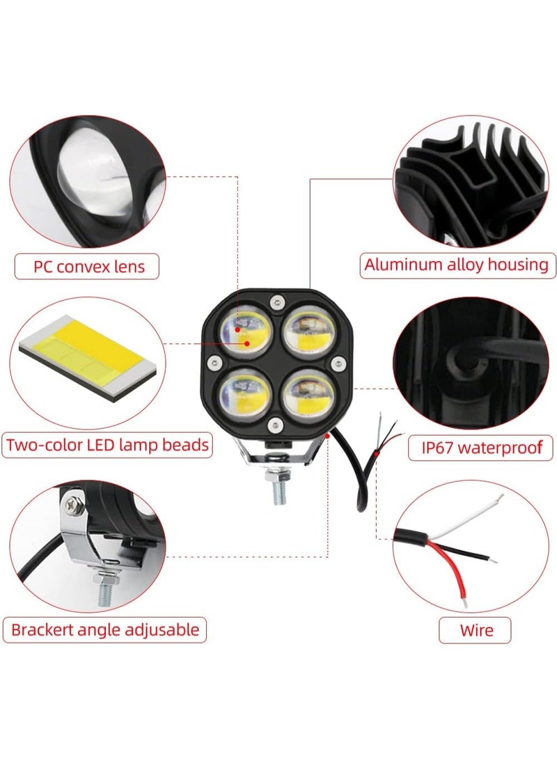 Soofam LED Pod Lights Driving Fog Lights Amber/Yellow White Dual Color 2Pcs 40W 3Inch LED Driving OffRoad Lights Work Auxiliary Lights Ditch Lights Fit for Motorcycle Truck Car SUV ATV Boat pickups Tractor - Image 5