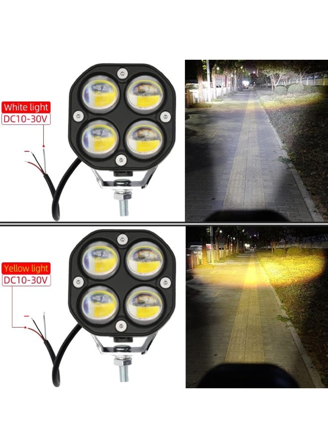 Soofam LED Pod Lights Driving Fog Lights Amber/Yellow White Dual Color 2Pcs 40W 3Inch LED Driving OffRoad Lights Work Auxiliary Lights Ditch Lights Fit for Motorcycle Truck Car SUV ATV Boat pickups Tractor - Image 3