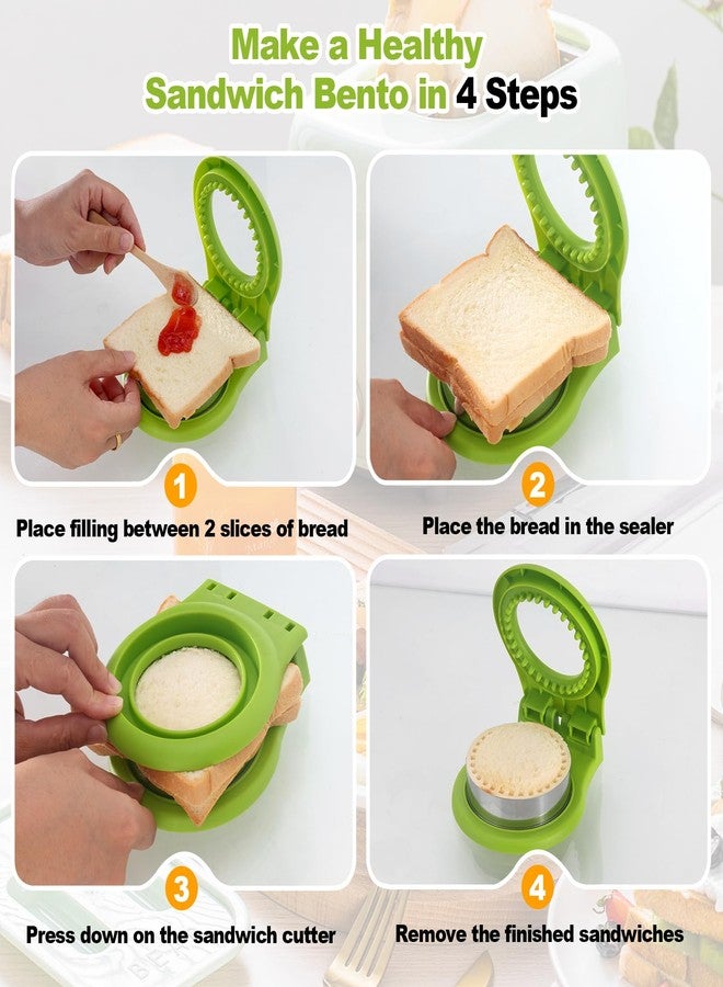 MULIRE Uncrustable Sandwich Cutter for Kids Lunch,2-Pack Sandwich Cutter Circle& Heart Shape Cutter & Sealer for Kids Breakfast and Lunchboxes - Image 3