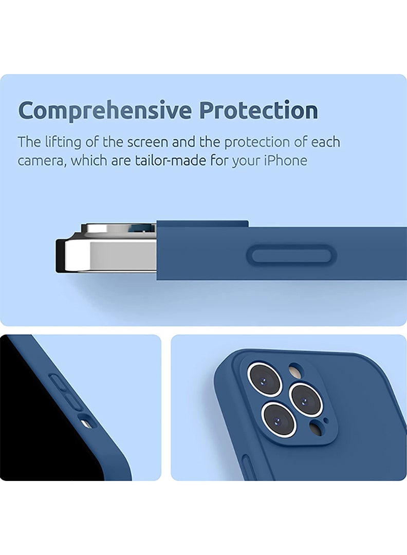 Case Up Compatible with iPhone 12 Pro Max 6.7 Inch Case, Premium Liquid Silicone [Camera Protection] [Soft Anti-Scratch Microfiber Lining] Shockproof Protective Slim Phone Cover for iPhone 12 Pro Max, Navy - Image 2