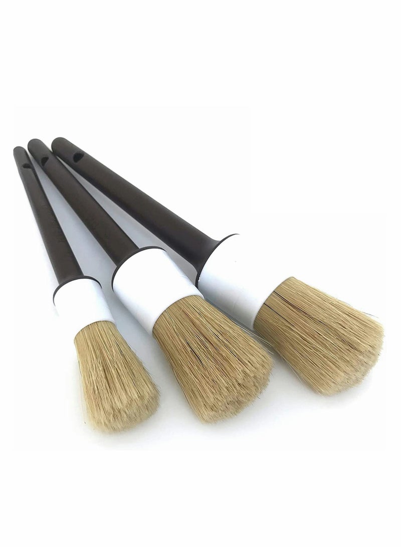 SOLARAE Ultra Soft Car Detail Brushes Car Detailing Brush - Set of 3 Pcs Different Sizes NO Metal Brush Parts for Cleaning Interior Upholstery, Air Vents, Wheels, Leather - Image 1