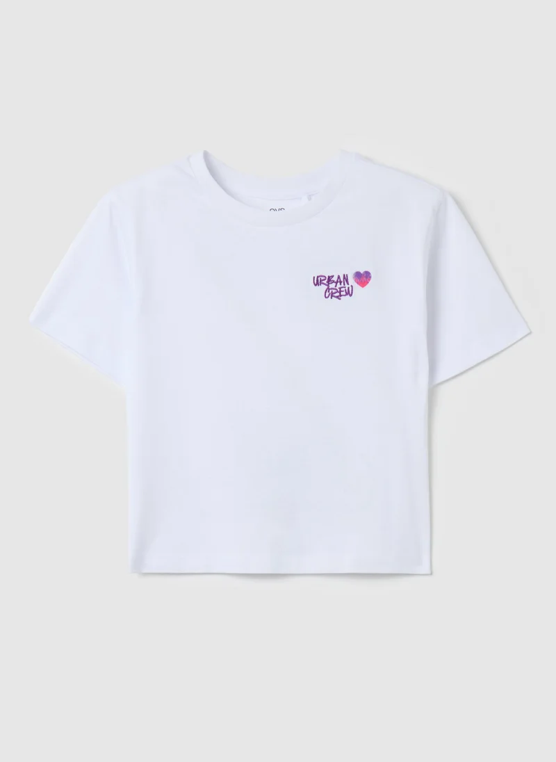 او في اس Boxy-fit T-shirt with ''Urban Crewâ€ embroidery