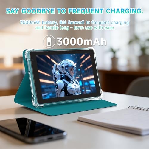 PEICHENG Tablet with Protective Case, 7" IPS 1024 * 600 Android 15.0 Tab PC RAM 8GB(3+5Expand)+ROM 32GB Bluetooth 5.0 WiFi6 2.4G+5G 2MP+5MP Dual Cameras (Blue) - Image 5