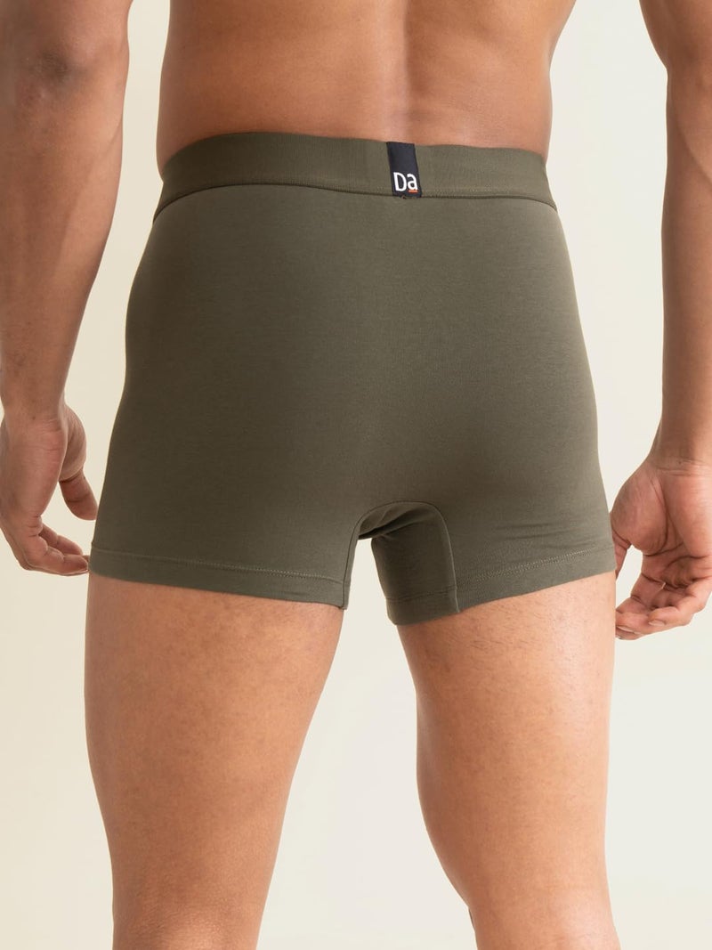 DAMENSCH Men's Deo-Cotton Deodorizing Trunks- Pack of 2- Rusty Red,Deep Olive- Medium - Image 5