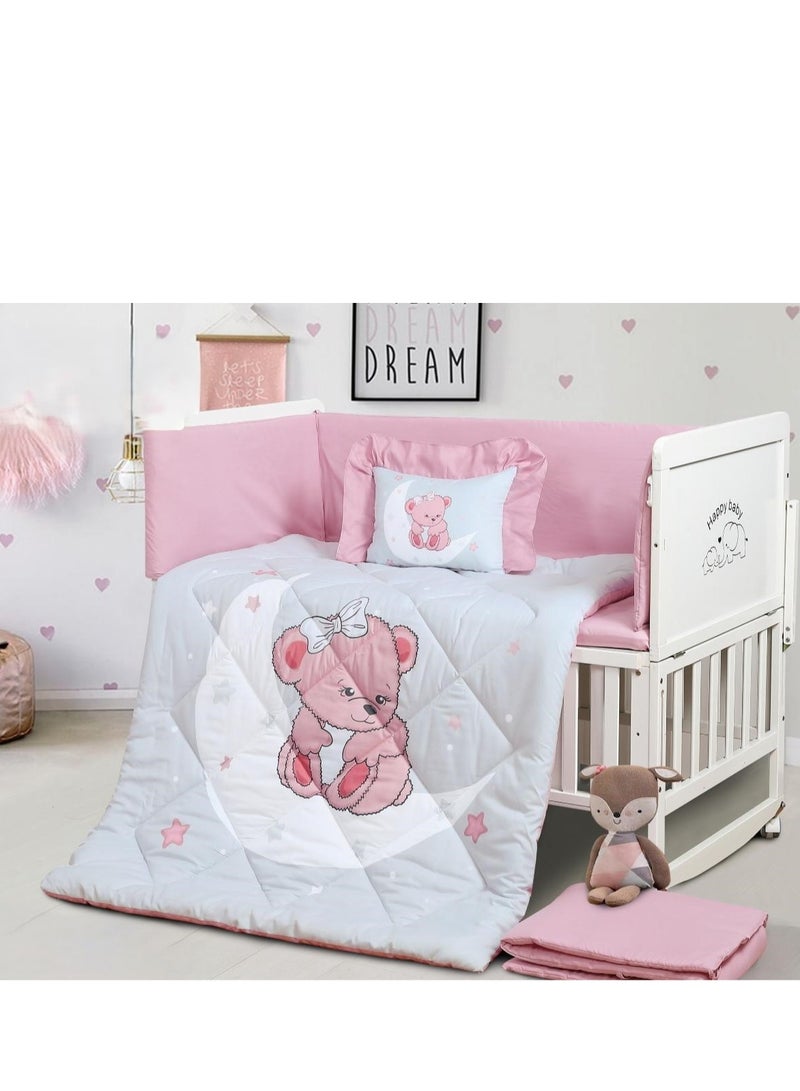 هورس مفرش سرير حواجز سرير اطفال 5 قطع صيفي ليمنح طفلك الراحة من المايكروفايبر ، 5 قطع مقاس اللحاف 132x104سم - Image 1