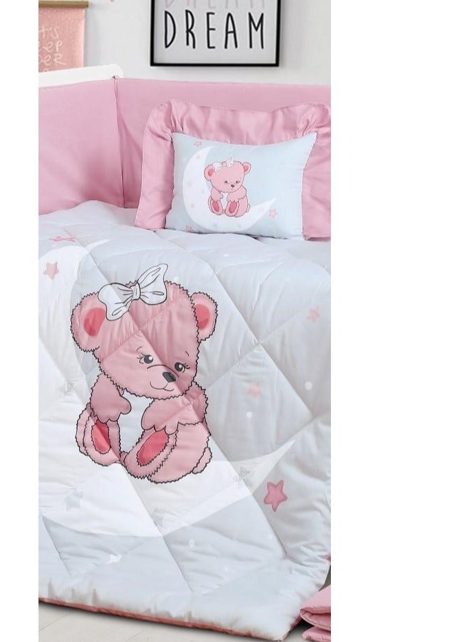 هورس مفرش سرير حواجز سرير اطفال 5 قطع صيفي ليمنح طفلك الراحة من المايكروفايبر ، 5 قطع مقاس اللحاف 132x104سم - Image 3