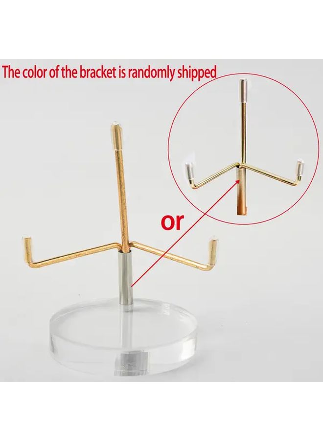 Golden Adjustable Acrylic Stand With Clear Round Base For Crystal Balls And Geodes - Image 4