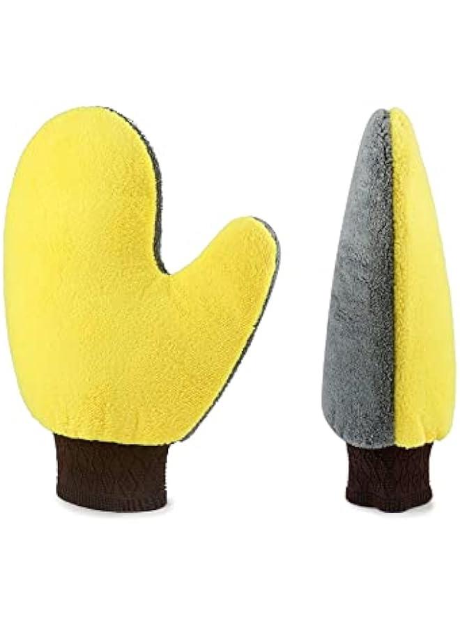Arabest Cleaning and Dusting Mitt Paint Gloves, 4 Pack Painter's and Decorating Gloves with Thumb, Microfiber Terry Gloves - Image 2