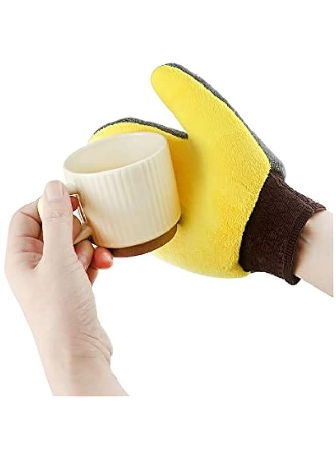 Arabest Cleaning and Dusting Mitt Paint Gloves, 4 Pack Painter's and Decorating Gloves with Thumb, Microfiber Terry Gloves - Image 4