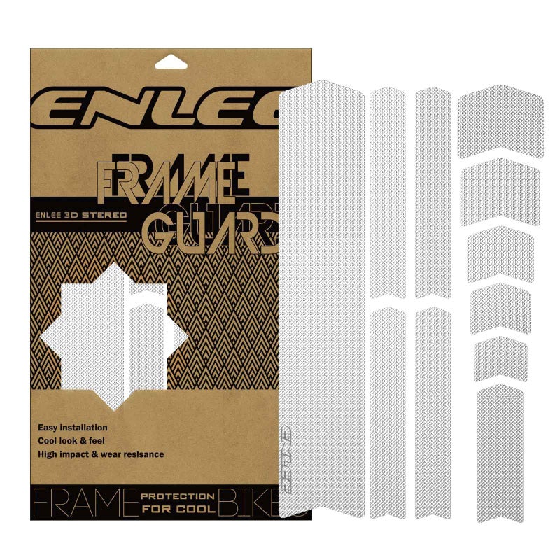ENLEE Bike Frame Protection Tape, Non-Yellowing Transparent Bike Frame Protection Kit, Clear Honeycomb PVC Anti-Scratch Protector for MTB/Road/Gravel Bike' Top/Down Tube, Chain Guard, Fork, 11PCS - Image 1