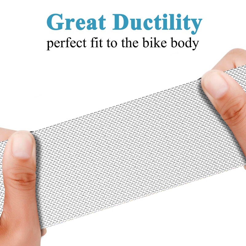 ENLEE Bike Frame Protection Tape, Non-Yellowing Transparent Bike Frame Protection Kit, Clear Honeycomb PVC Anti-Scratch Protector for MTB/Road/Gravel Bike' Top/Down Tube, Chain Guard, Fork, 11PCS - Image 3
