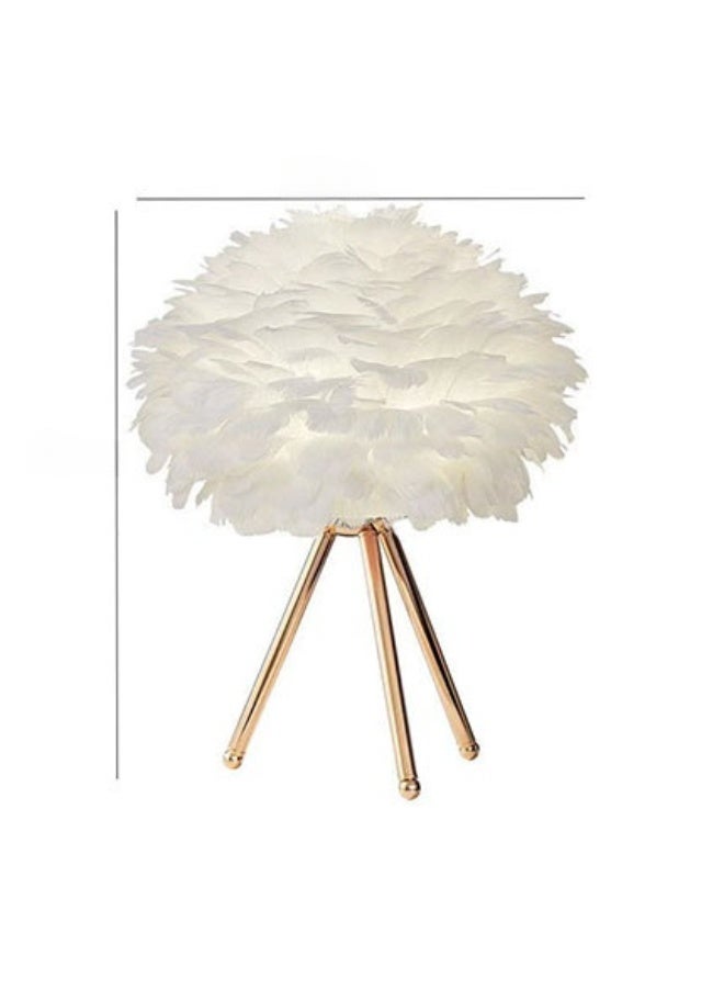 KUYING New Feather Desk Lamp Bedside Lamp Decoration Golden Triangle Bedroom Lamp LED Desk Lamp