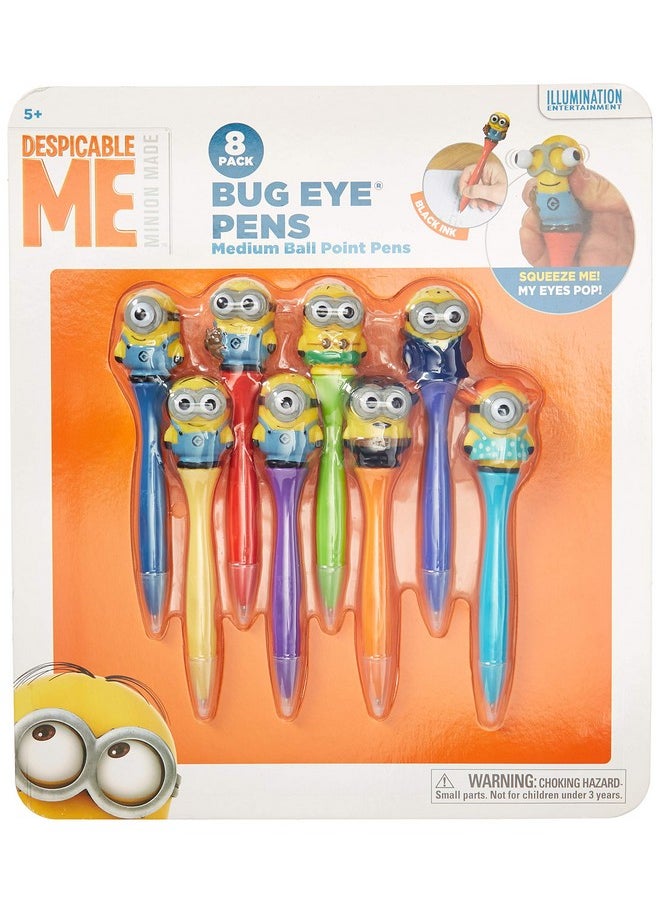 Inkology - Bug Eye Minion Pen, Medium Point, Black Ink, Pack Of 8 - Image 1