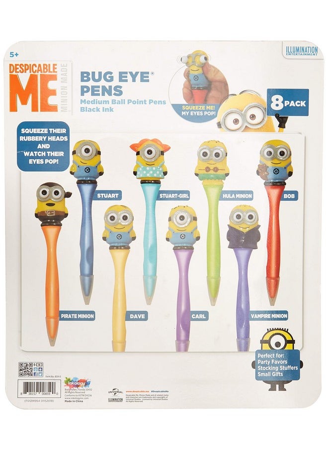 Inkology - Bug Eye Minion Pen, Medium Point, Black Ink, Pack Of 8 - Image 1