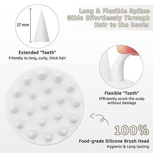 KBS Hair Scalp Massager Shampoo Brush with Soft Silicone Bristles for Anti Dandruff Removal Head Massager Prevents Hair loss for Men, Women (WHITE)… - Image 5