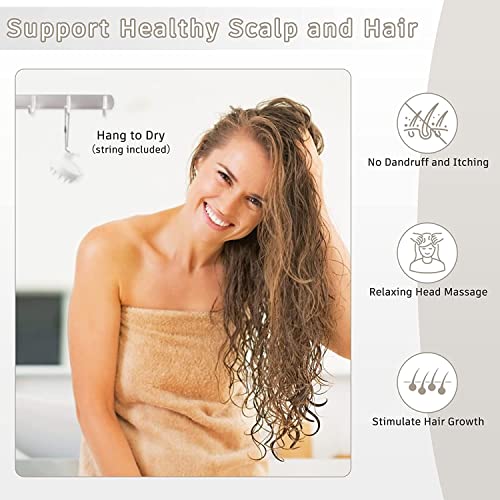 KBS Hair Scalp Massager Shampoo Brush with Soft Silicone Bristles for Anti Dandruff Removal Head Massager Prevents Hair loss for Men, Women (WHITE)… - Image 4