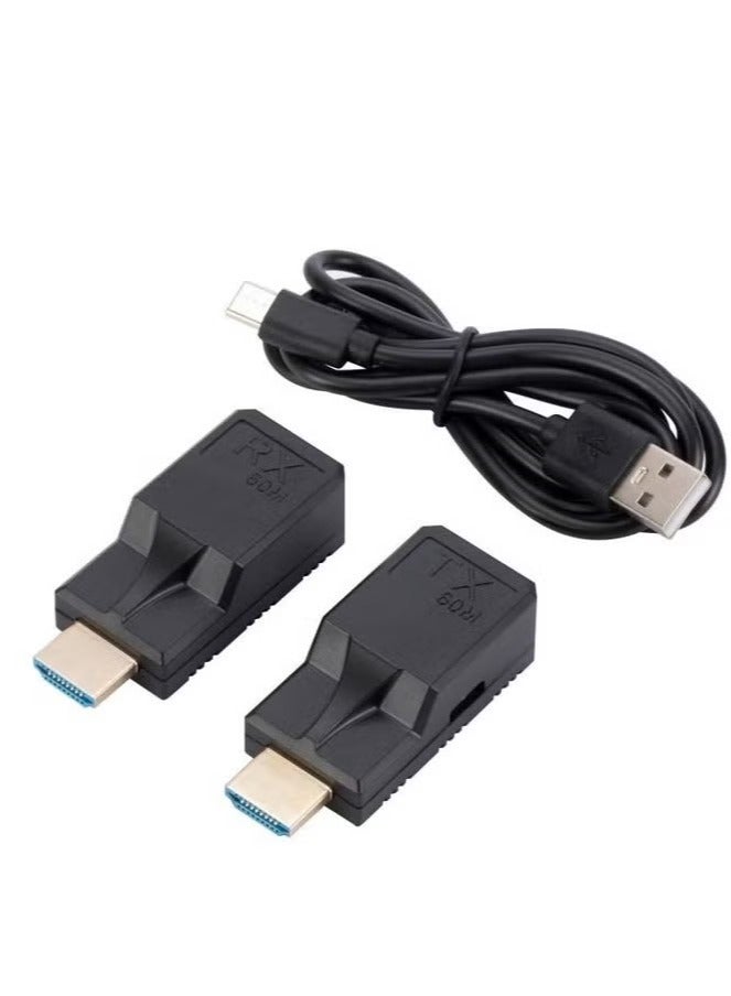 Zero 60m RJ45 to HDMI Network Extender, with Cable tybe-C - Black - Image 3